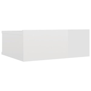 vidaXL Table de chevet flottante Blanc brillant Bois d'ingénierie