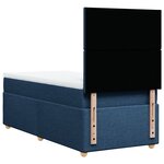 vidaXL Sommier à lattes de lit avec matelas Bleu 100x200 cm Tissu