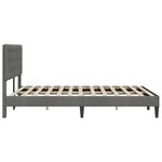 vidaXL Cadre de lit avec tête de lit Gris foncé 140 x 200 cm Velours