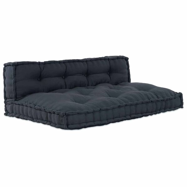 vidaXL Coussin de canapé sur palette 2 Pièces Anthracite tissu