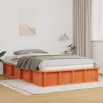 vidaXL Cadre de lit avec stockage Marron cire 120 x 200 cm Bois massif