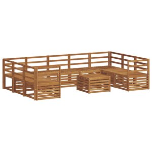 vidaXL Ensemble de canapés d'extérieur 10 pc Naturel