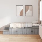 vidaXL Cadre de lit de rangement Gris Sonoma 75x190 cm