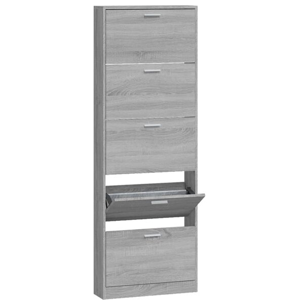 vidaXL Armoire à chaussures Sonoma gris 59x17x169 cm Bois d'ingénierie
