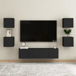 vidaXL Meuble TV mural Noir 30 5x30x30 cm