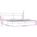 vidaXL Cadre de lit en métal sans matelas chêne marron 200x200 cm