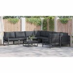 vidaXL Ensemble de canapé de jardin 8 Pièces Anthracite Acier