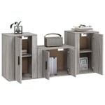 vidaXL Ensemble de meubles TV 3 Pièces Sonoma gris Bois d'ingénierie