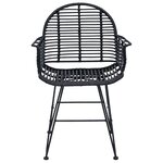vidaXL Chaise de salle à manger 2 Pièces Noir 44 x 44 x 74 cm