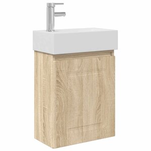 vidaXL Meuble de salle de bain avec robinet Chêne Sonoma