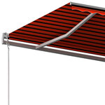 vidaXL Auvent manuel rétractable avec poteaux 6x3 5 m Orange et marron