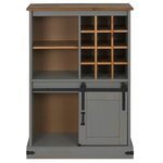 vidaXL Armoire à vin HALDEN casiers à vin porte coulissante gris pin