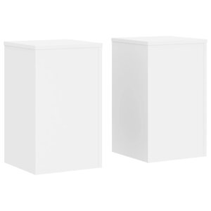 vidaXL Supports pour plantes 2 Pièces blanc 30x30x50 cm bois d'ingénierie