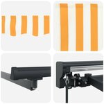vidaXL Cadre de store manuel avec LEDs 4 x 2 m