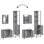 vidaXL Ensemble de meubles de salle de bain 3 Pièces Sonoma gris