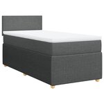 vidaXL Sommier à lattes de lit et matelas Gris foncé 90x190 cm Tissu