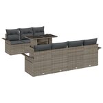 vidaXL Ensemble de Canapés de Jardin de 8 Pièces avec Coussins en Rotin Poly Gris