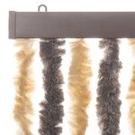 vidaXL Rideau anti-mouches marron foncé et beige 118x220 cm chenille