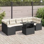 vidaXL Ensemble de canapé de jardin Manuel 8 Pièces Noir 100 x 55 x 73 cm