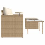 vidaXL Salon de jardin avec coussins 3 Pièces beige résine tressée