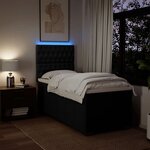 vidaXL Sommier à lattes de lit avec matelas Noir 100x200 cm Tissu