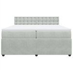 vidaXL Sommier à lattes de lit et matelas Gris clair 200x200cm Velours