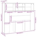 vidaXL Armoire de tête de lit vieux bois 120x19x103 5 cm