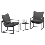 vidaXL Ensemble de canapé de jardin 3 Pièces Noir et anthracite Acier