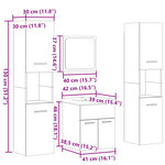 vidaXL Ensemble de meubles de salle de bain 5 Pièces gris béton