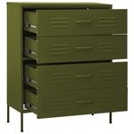 vidaXL Commode Vert olive 80x35x101 5 cm Acier
