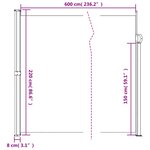 vidaXL Auvent latéral rétractable beige 220x600 cm