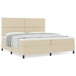vidaXL Lit à ressorts avec matelas crème 200x200 cm en tissu