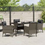 vidaXL Ensemble de salle à manger pour jardin 5 Pièces Gris Poly rotin