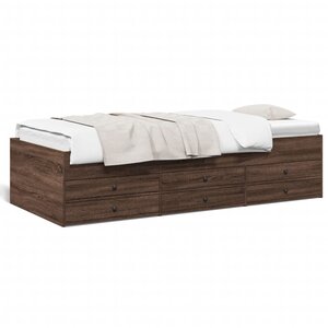 vidaXL Lit de jour avec tiroirs sans matelas chêne marron 90x200 cm