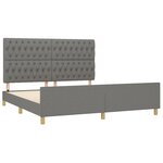 vidaXL Cadre de lit avec tête de lit Gris foncé 180 x 200 cm Tissu