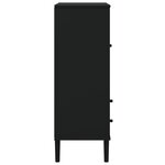 vidaXL Buffet SENJA aspect rotin noir 90x40x112cm bois massif de pin
