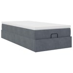vidaXL Cadre de lit ottoman avec matelas gris foncé 80x200 cm velours