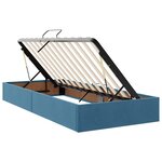vidaXL Lit de Rangement avec matelas Bleu foncé 180 x 200 cm Velours