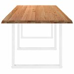 vidaXL Table à manger marron clair bois de chêne massif rectangulaire