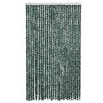 vidaXL Rideau anti-mouches vert et blanc 118x220 cm chenille