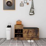 vidaXL Banc à chaussures Chêne fumé 94 5x31x57 cm Bois d'ingénierie