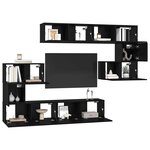 vidaXL Ensemble meuble TV 8 Pièces Chêne noir Bois d'ingénierie