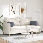 vidaXL Coussins d'accent 2 Pièces Gris foncé Ø 25 x 70 cm