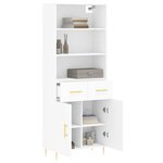 vidaXL Buffet haut Blanc 69 5x34x180 cm Bois d'ingénierie