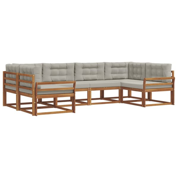 vidaXL Ensemble de canapés d'extérieur 6 pc Gris Naturel et Clair