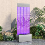 vidaXL Colonne à bulles avec LED RVB Inox et acrylique 110 cm