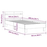 vidaXL Cadre de lit sans matelas avec tête de lit 100x200 cm