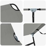 vidaXL Chaise longue pliante 2 Pièces Gris 56 x 189 x 87 cm tissu