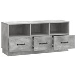 vidaXL Meuble TV Gris béton 102 x 34 5 x 47 cm Bois d'ingénierie