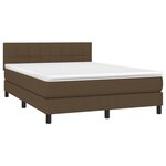 vidaXL Sommier à lattes de lit avec matelas Marron foncé 140x190 cm